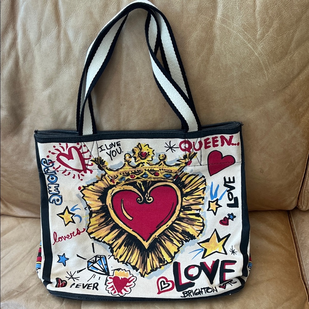 NEW Brighton Multicolor Queen of Love Tote Graffiti Graphics